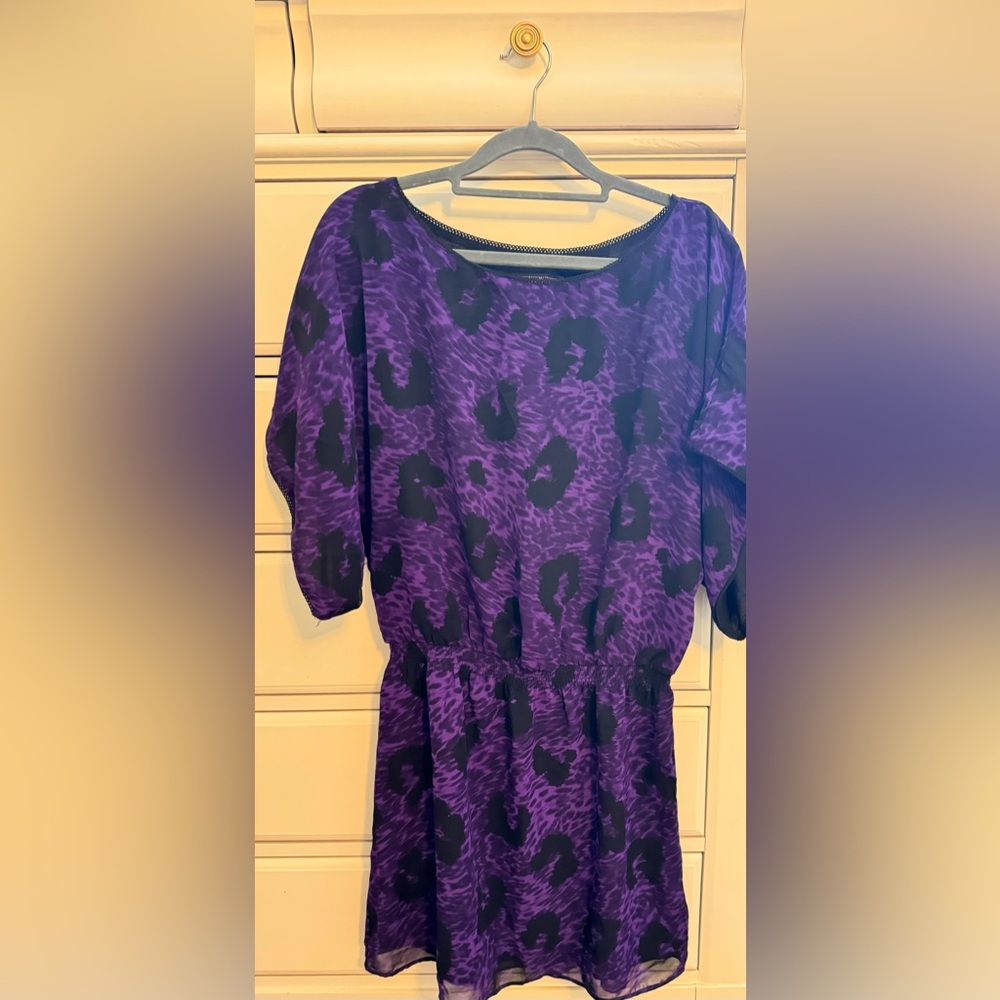 Jessica Simpson purple leopard dress